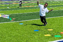 A student participates in Special Games
